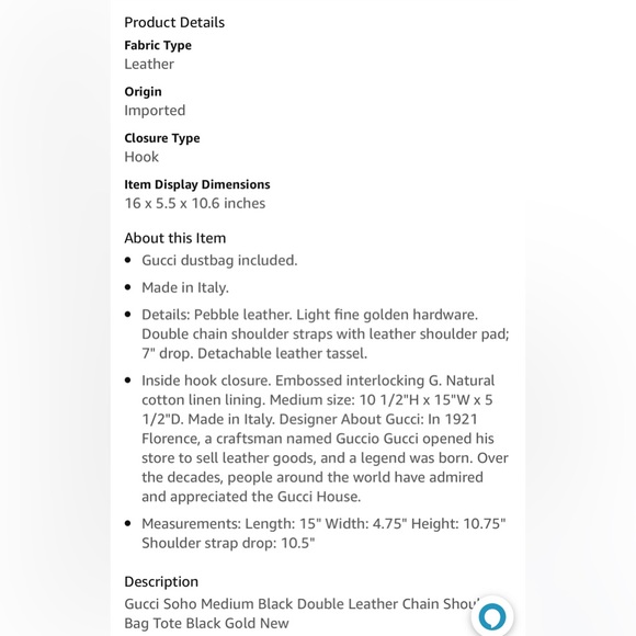 Black, medium Gucci Soho chain shoulder bag - Picture 12 of 16